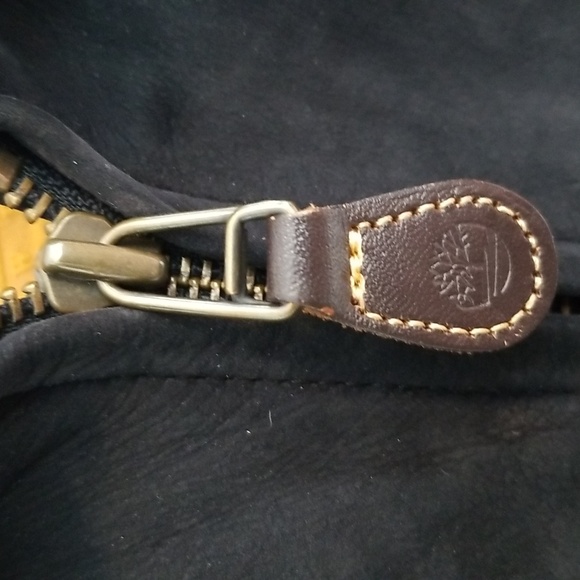 TIMBERLAND Vintage Weatherproof Suede Leather Bomber Black Large - Picture 6 of 12